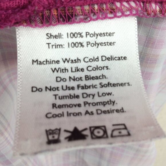 Eddie Bauer Travex Top Women Size 2XL Pink Plaid Vented Short Sleeve Button Down - Picture 9 of 9